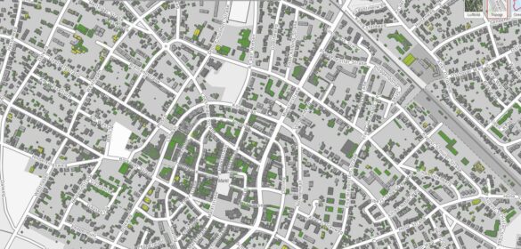 Ein Screenshot des Gründachkatasters der Innenstadt Dülmen.